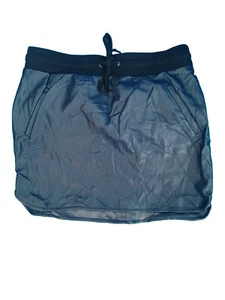 Falda Forever21 Mediana Imitación Cuero Mini Falda Bolsillos Negro Azul Marino Corbata con Corbata - Imagen 1 de 14