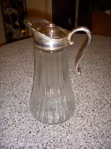 Vintage versilberter Bleikristall Servierkrug mit innenliegendem Eiszylinder - Bild 1 von 3