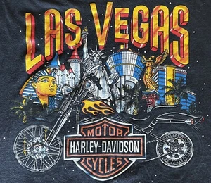Vintage Harley Davidson Worldwide Tradition Las Vegas T-Shirt 2XL 1996 2 sided - Picture 1 of 3