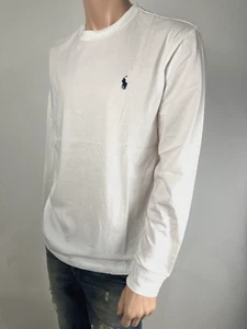 Polo Ralph Lauren Herren XXL Classic Fit Jersey Langarm T-Shirt in Weiß Neu - Bild 1 von 7