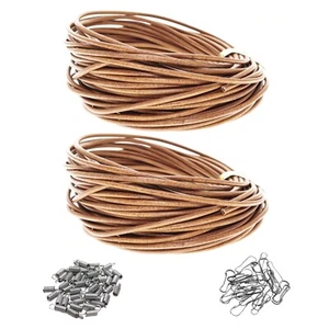 10 Meters of 2mm Genuine Leather Cord for Jewelry Making w/ Clasps - Picture 1 of 14
