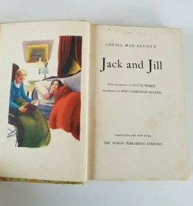 RARE Jack & Jill- Louisa M. Alcott- 1948 Yellow Cover The World Publishing Co. - Picture 1 of 11