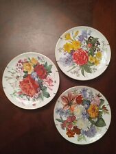 hutschenreuther selb bavaria china plates hand painted floral designs.