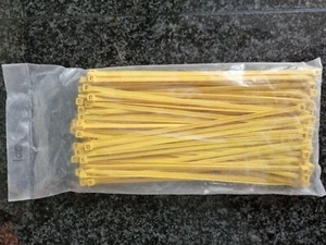 100 Stück x Nylon Kabelbinder, 245 mm x 4,8 mm, gelb. Ty-Rapk, Krawatten - Bild 1 von 2
