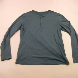 Spyder Shirt Mens Medium Long Sleeve Henley Pullover Blue Outdoors Lightweight - Picture 1 of 11
