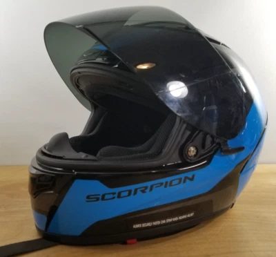 Casco de despacho Scorpion EXO-R2000 pequeño azul negro Foto 1 de 4