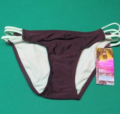 Breaking Waves Womens Juniors Black Mint XS X Small Bikini Swim Suit Bottom NEW - Image 1 of 3