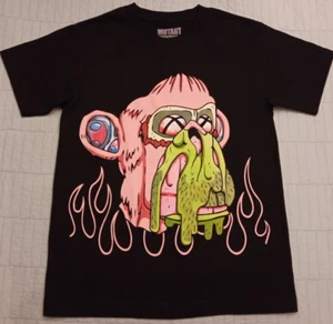 Unisex Small Mutant Studios Black Flame Ape Graphic T Shirt - Picture 1 of 6