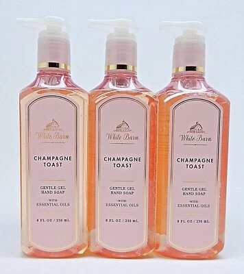 3 BATH & BODY WORKS BLANCO GRANERO CHAMPÁN TOSTADAS GEL SUAVE JABÓN DE MANOS 8 OZ NUEVO Foto 1 de 4