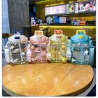 1350ml Straw Water Cup Square Big Bellied Water Cup Drinking Bottle  School