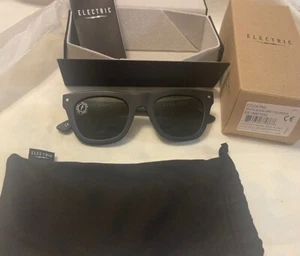 New AUTHENTIC Electric COCKTAIL Sunglasses Matte Black Frame/Grey Lenses/ Unisex - Picture 1 of 5