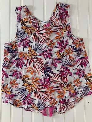 Espléndida camiseta sin mangas floral con espalda abierta talla 12 para niñas Foto 1 de 4