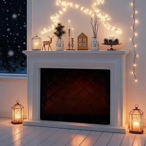 Fireplace Cover Fireplace Blocker Fire Place Cover Childproof for Outdoor Indoor - Picture 1 of 15