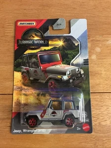 2025 Matchbox Jurassic World Rebirth Jurasic Park Jeep Wrangler #18 grau neu - Bild 1 von 4