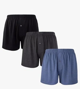 Bamboo Cool Mens 3 Pack Boxer Briefs Size L Multicolor - Picture 1 of 3