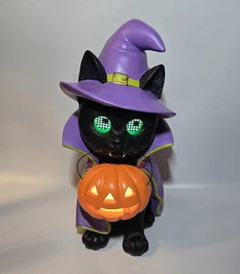 Member's Mark Wonky Eyes Black Cat Witchy Hat Halloween Pumpkin Indoor 18.5"H - Picture 1 of 14