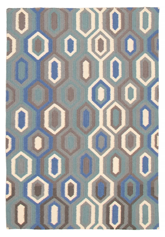 Vintage Hand Woven Traditional Kilim Rug 5'2" x 7'9" Oriental Wool Carpet - Image 1 of 4