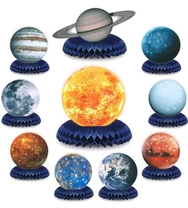 10 Pieces Space Solar System Theme Honeycomb Centerpieces Table Topper Space - Picture 1 of 6