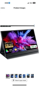 UPERFECT True 4K Portable Monitor 15.6" 600 Nits Second Display 100% Adobe RGB - Picture 1 of 10