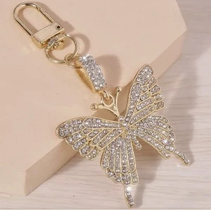 Butterfly Purse Charm Bag Key Chain Rhinestone - Picture 1 of 2