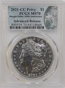2021 CC Morgan 100th Anniversary Commemorative PCGS MS-70 Morgan Dollar 100th An - Picture 1 of 4