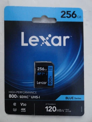 256GB Lexar High Performance 800x SDXC UHS-I Memory Card LSD0800256G-BNNNU NEW - Image 1 of 2