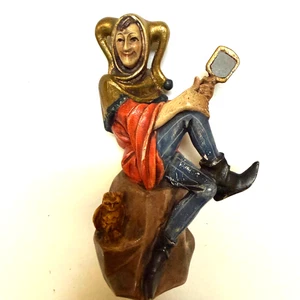Holz handgeschnitzt antik Narr Trickster TiILL EULENSPIEGEL deutsche Folklore - Bild 1 von 6
