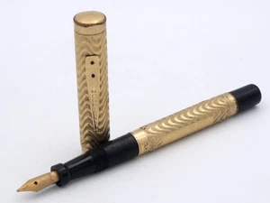 STYLO PLUME ANCIEN - FOUNTAIN PEN - MORRISON - PLAQUÉ OR 14 CARATS - Picture 1 of 10
