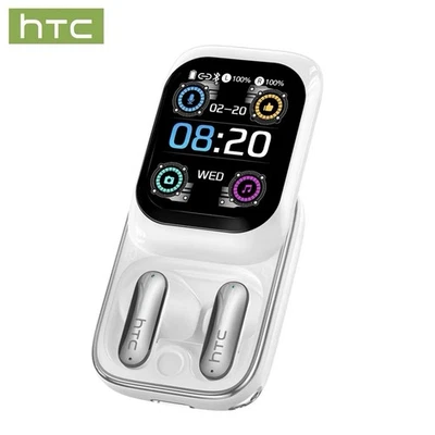 HTC NE48 Slider Earbuds Bluetooth 6.0 Earphone Multifunctional LED Display White - image 1 of 4