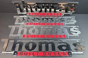 Thomas Built Buses Chrome Emblem School Bus OEM New Old Stock 14¾"×3"  - Bild 1 von 3