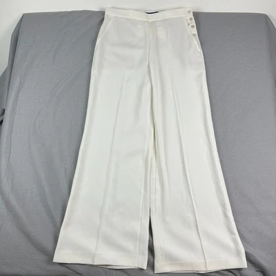 Polo Ralph Lauren Womens pants 12 Wide Leg white ivory Side Buttons - Image 1 of 4