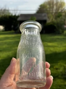 Sanitary Milk Bottle Canton Oh Ohio Half Pint Vintage Dairy - Picture 1 of 4