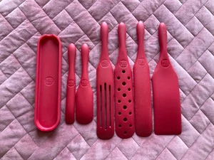 Mad Hungry Spurtle Juego de 7 Piezas Cocina Mezcla Silicona Frambuesa Roja - Imagen 1 de 2