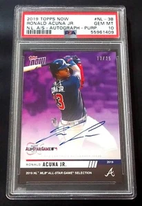 (#/25) PSA 10 Gem Mint Ronald Acuna Jr Auto 2019 Topps Now Signed Autograph - Picture 1 of 4
