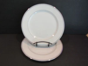 Juego de 2 platos de cena Mikasa BARCLAY #8258 10,25" línea plateada decoración en el borde - Imagen 1 de 6