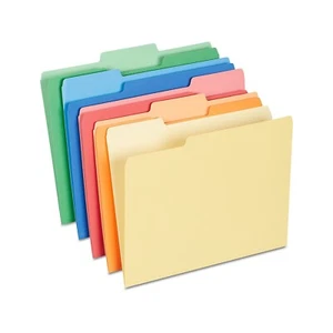 Staples Heavyweight File Folders 1/3-Cut Tab Letter Size Assorted Colors 50/Box - Picture 1 of 4