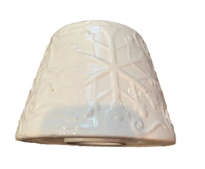 Large Star Snowflake Ceramic Candle Lamp shade Cream Off White - Picture 1 of 4