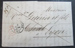 Chaufaailles Lyon Francia 1842 sin sello entero con texto 15246 - Imagen 1 de 2