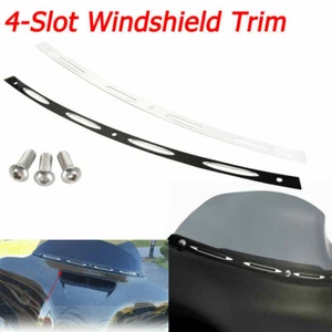 Bat Wing Fairing Windshield Trim 4 Slotted For H-D Touring Electra Glide 1996-13 - Picture 1 of 14