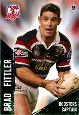 ✺New✺ 2004 SYDNEY ROOSTERS NRL Card BRAD FITTLER Captain Daily Telegraph