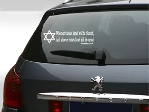 Whoever Blesses Israel Vinyl Stickers Car Bible Decal Sticker 3x10 Jewish Star - Bild 1 von 2