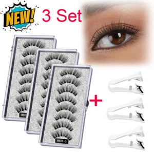 Reusable Natural Magnetic Eyelashes with Applicator No Glue Needed Lashes Kit US - Picture 1 of 17
