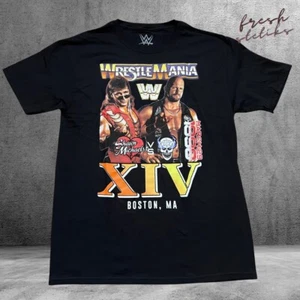 Official WWE Wrestlemania Stone Cold Shawn Michaels Men’s Medium Black Shirt - Picture 1 of 5