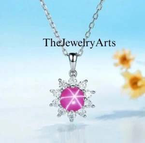 Dainty Pink Ruby Star Pendant in 925 Sterling Silver Lindy Star Necklace - Picture 1 of 1