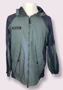 Columbia Herren grün grau blau Full Zip Nylon Frühling Regen Jacke Windbreake Gr. M - Bild 1 von 11