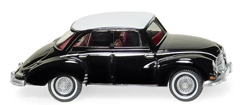 WIKING 012002 Scala HO Berlina DKW nera con tetto bianco 1958-63 - Immagine 1 di 1