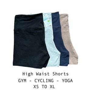 PRIMARK LADIES GIRLS HIGH WAIST SHORTS GYM YOGA CYCLING XS to XL - Picture 1 of 2