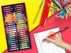 Console And Gaming Series Stationery/Pencil Kids Name Label Personalised Sticker - Picture 1 of 1