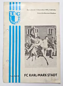Orig. Programm 1.FC Magdeburg FC Karl Marx Stadt 72/73 DDR Oberliga Fußball FCM - Bild 1 von 3