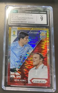 2014 Panini World Cup Matchups 9 Luis Suarez wayne Rooney Yellow Red Pulsar CGC - Picture 1 of 2